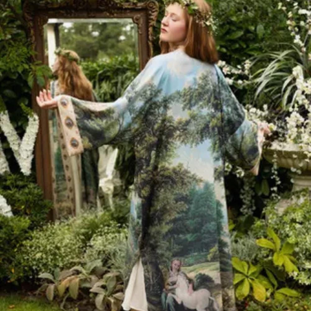 ⭐️New✨ Market of Stars Mythmaker Opera Duster Vintage Art Soft Kimono Robe - Picture 10 of 15